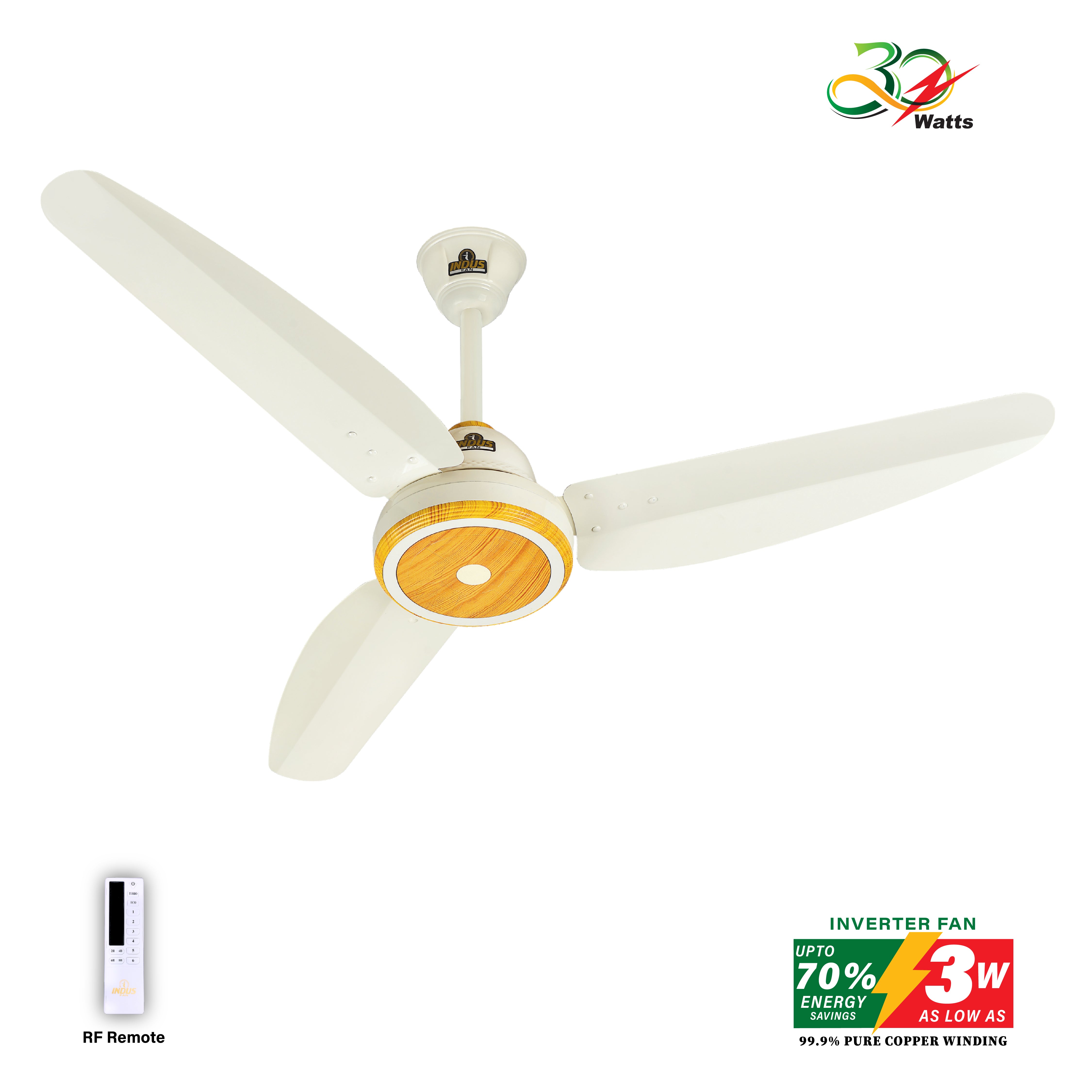 Heaven Plus Model Ceiling Fan (30-Watt Inverter Fan)