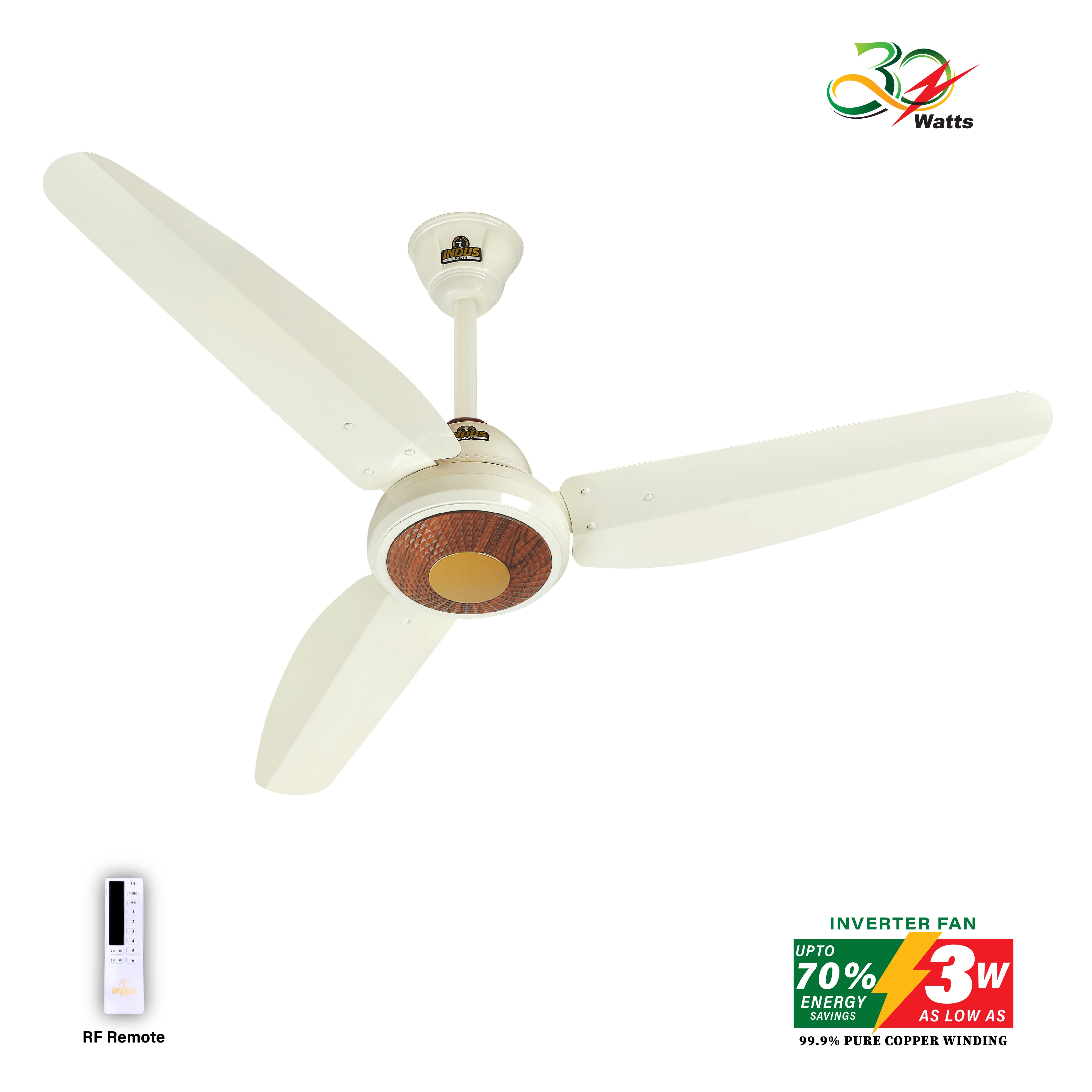 Prime Model Ceiling Fan (30-Watt Inverter Fans) 