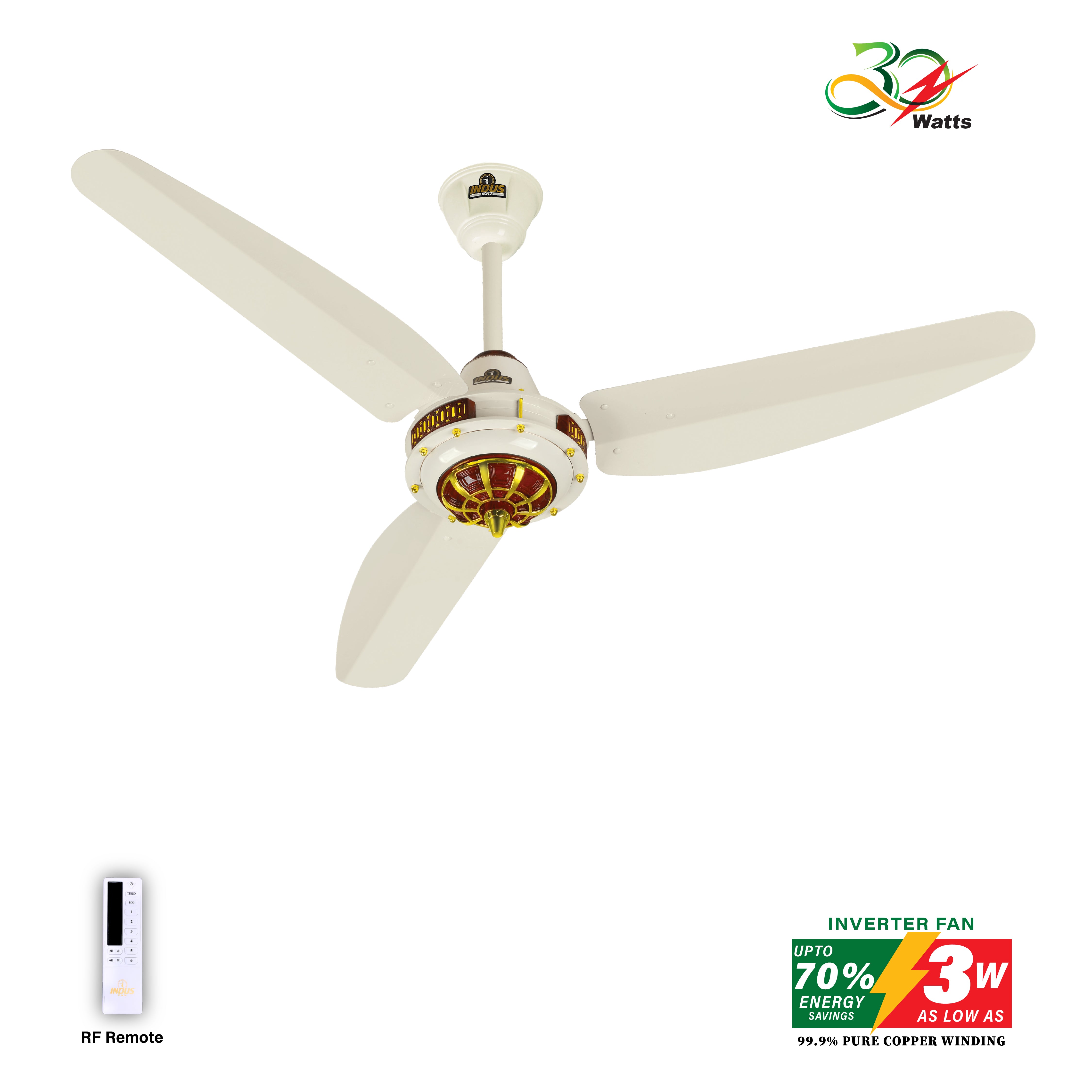 Antique Mode Ceiling Fan (30-Watt Inverter)