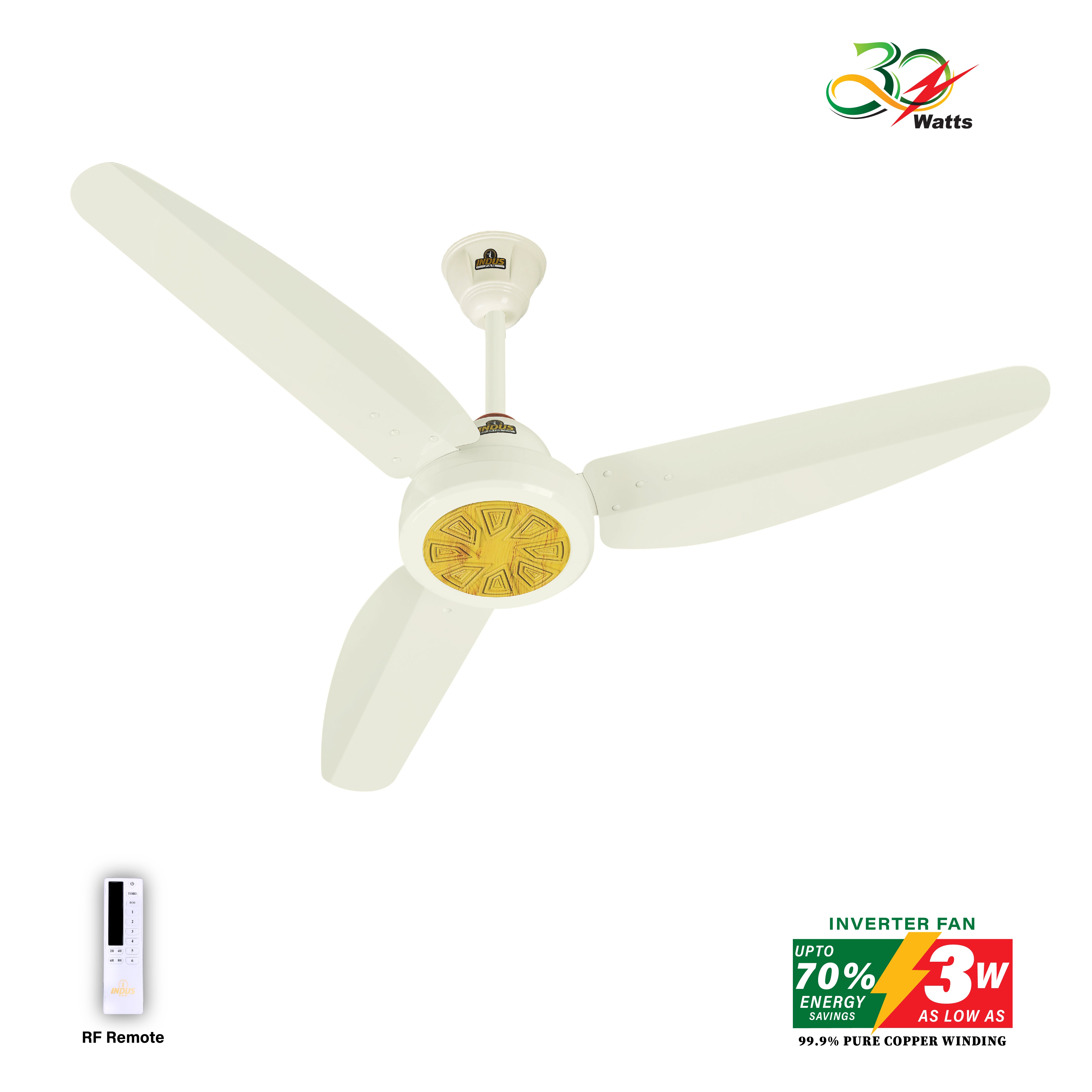 Prince Model Ceiling Fan (30-Watt Inverter Fans)