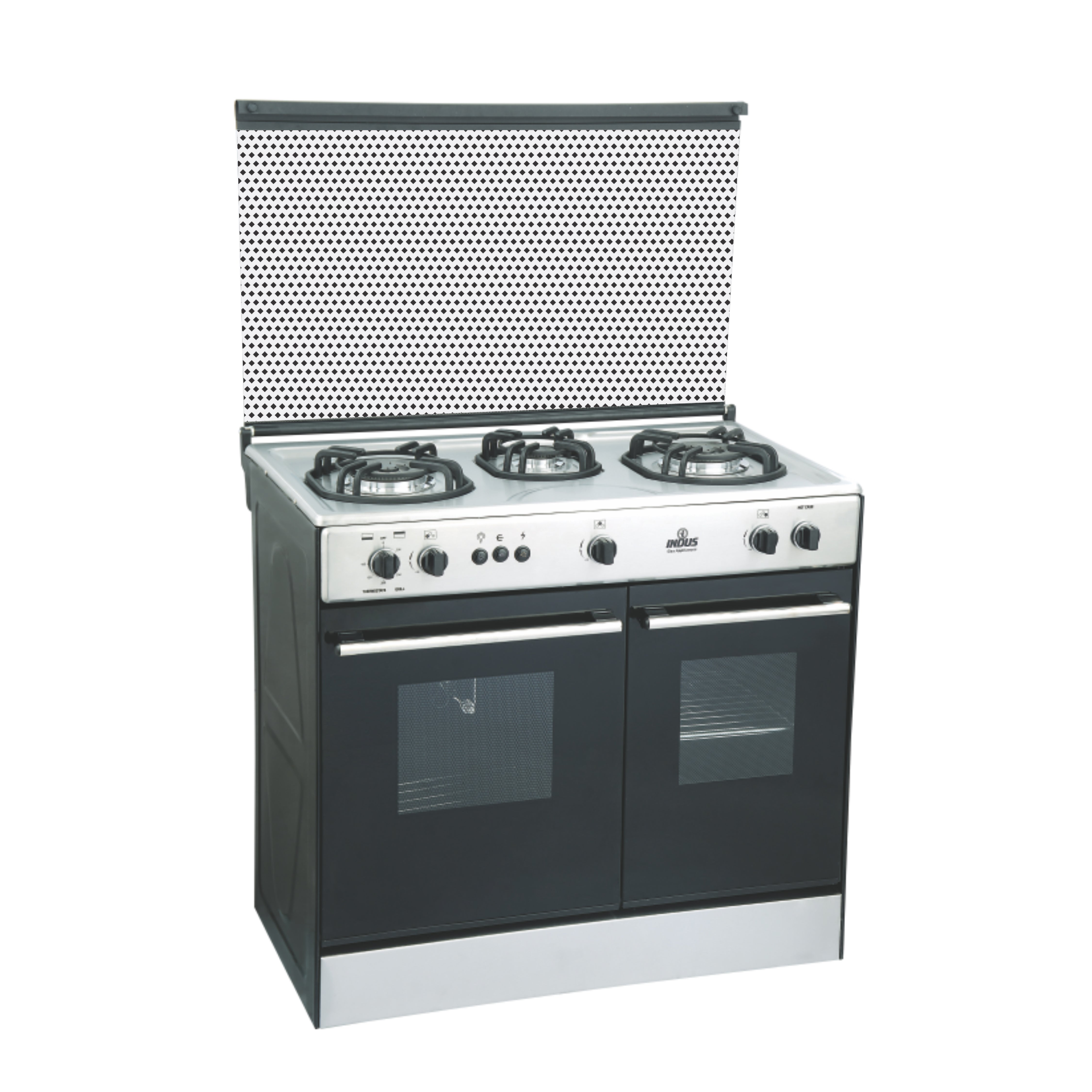 Cooking range with oven